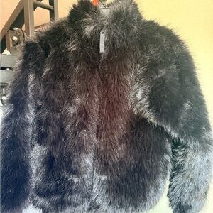 Luxurious Very soft Faux Fur Kids Jacket - Black